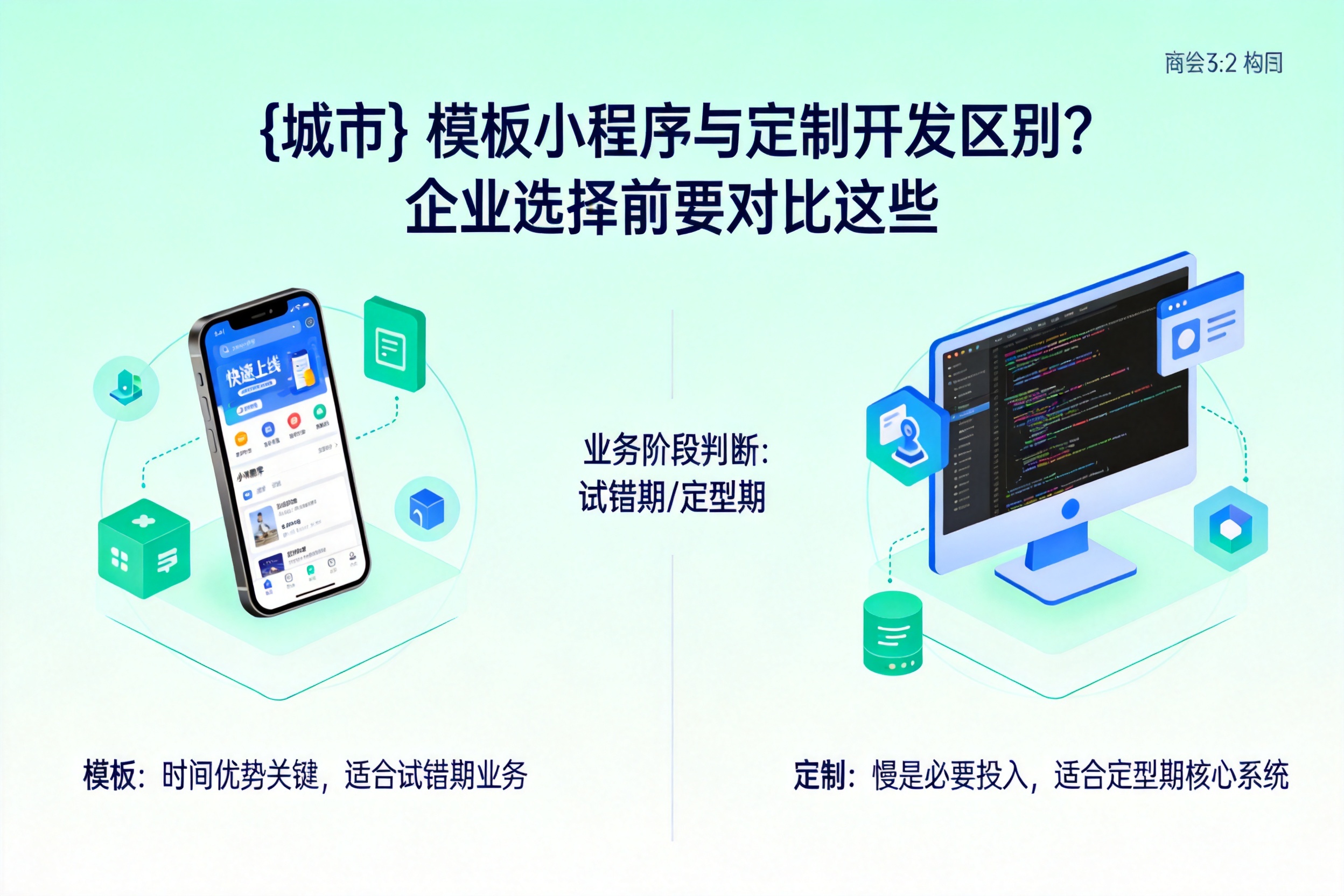 罗定模板小程序与定制开发区别？企业选择前要对比这些