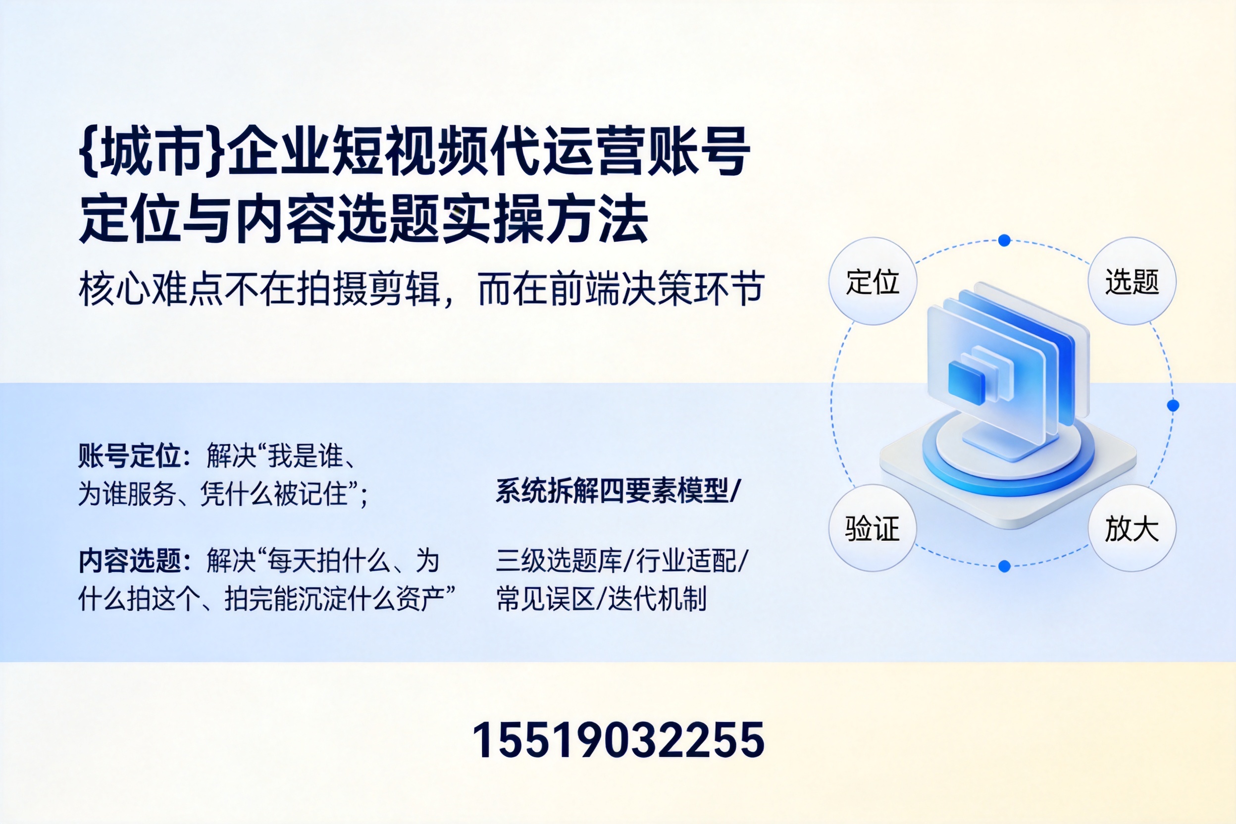 罗定企业短视频代运营账号定位与内容选题实操方法