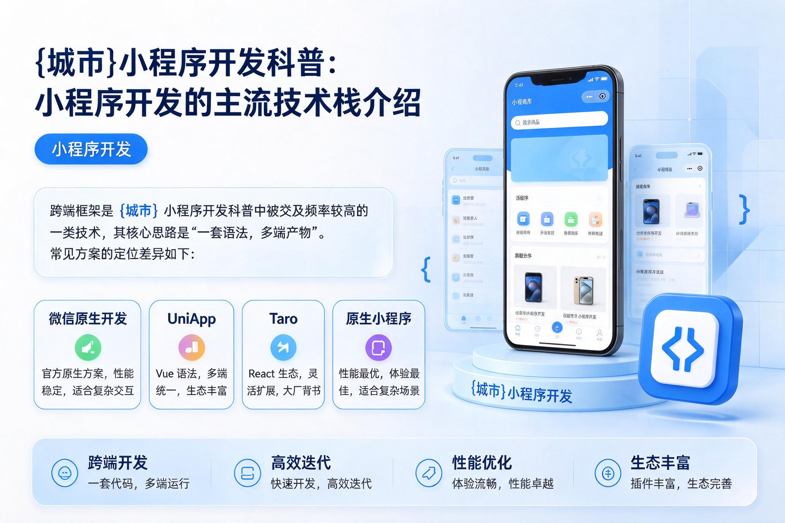 罗定小程序开发科普:小程序开发的主流技术栈介绍